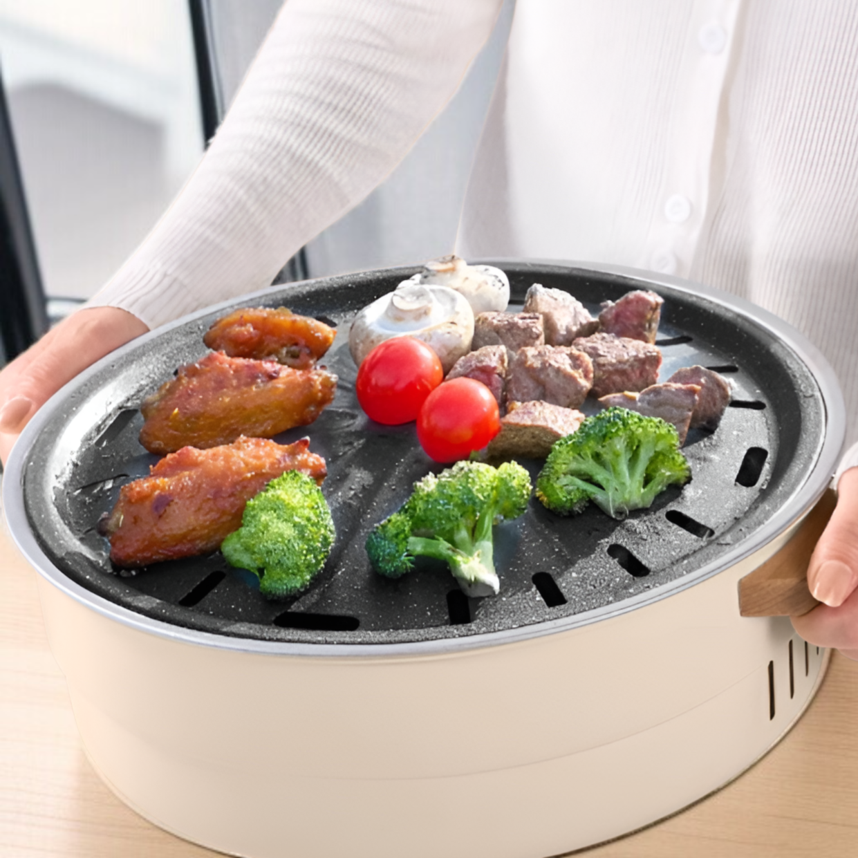 アウトドア炭火焼きグリル 囲炉裏式煮茶 焼き火用セット 家庭用