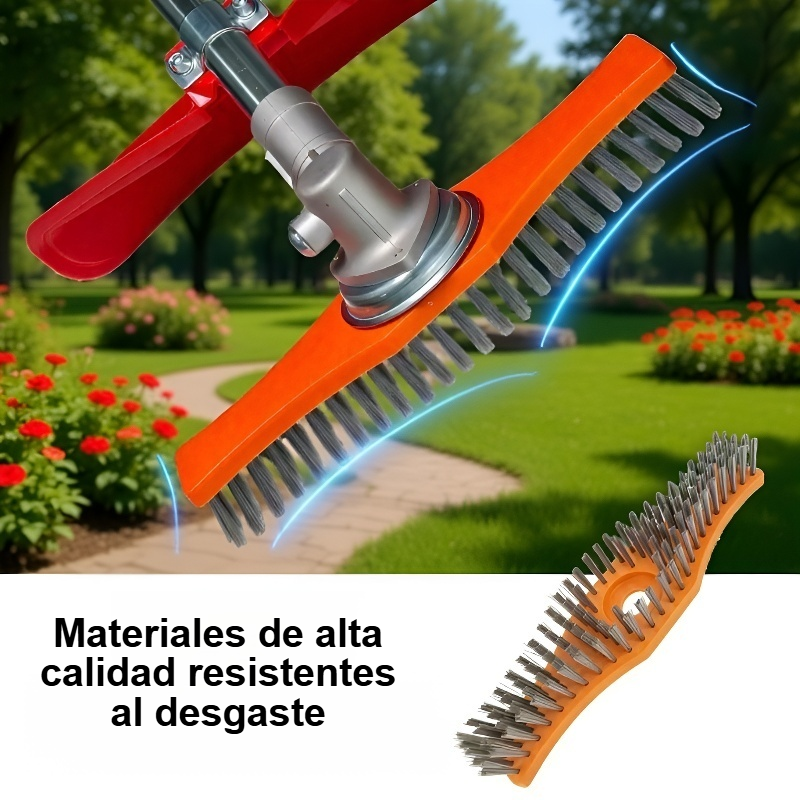 Detalle del motor potente de la cortadora de césped