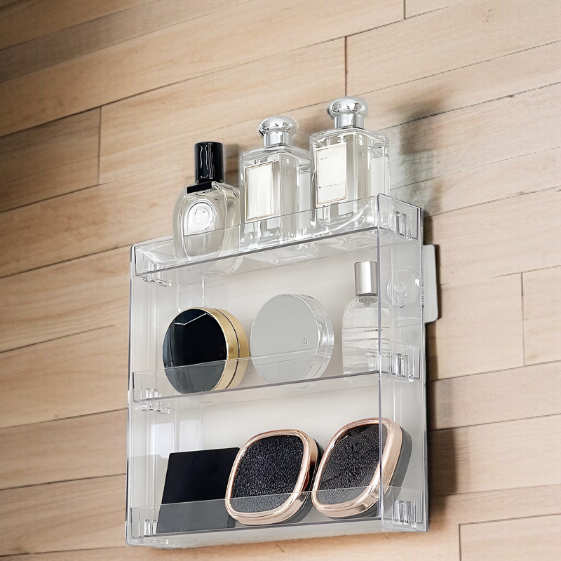 アクリル壁掛け多層透明厚手化粧品置物ホームパンチフリーバスルーム収納ラック