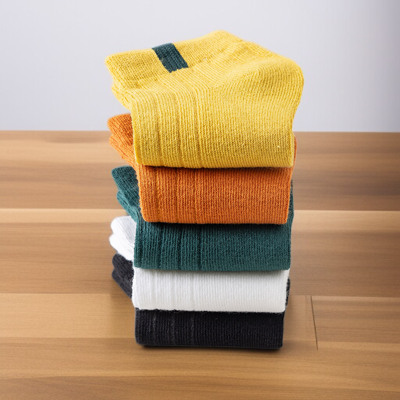 세로 줄무늬 발목 양말