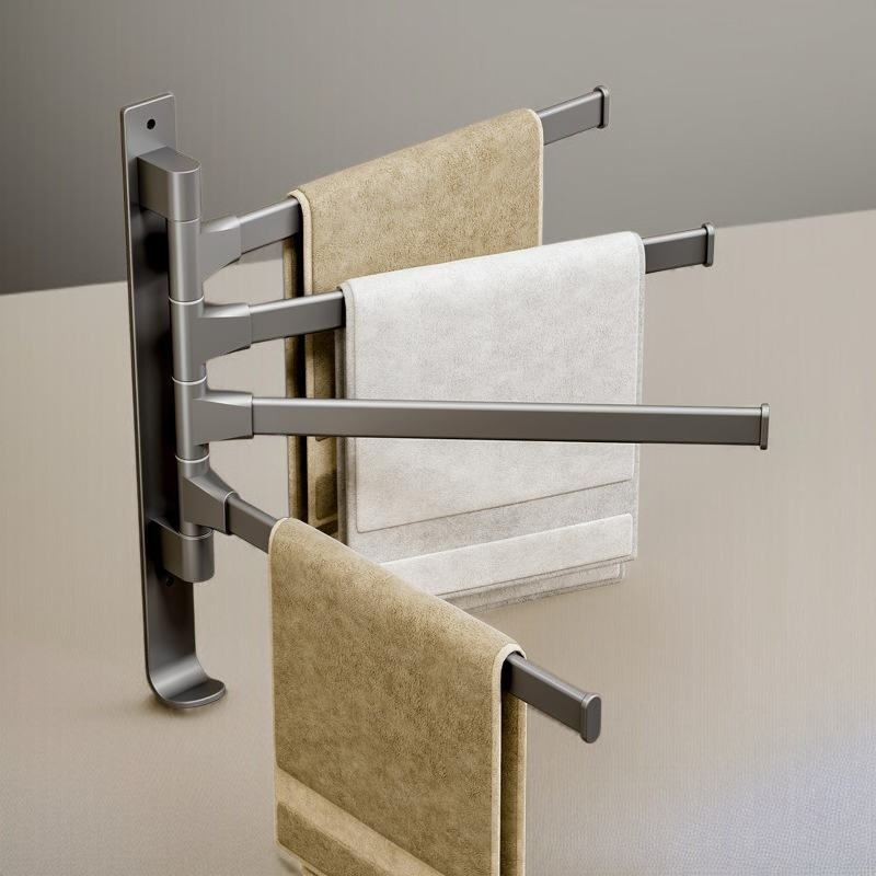 Lochfrei Raum Aluminium Toilette Wandhänger mit rotierendem Handtuchhalter