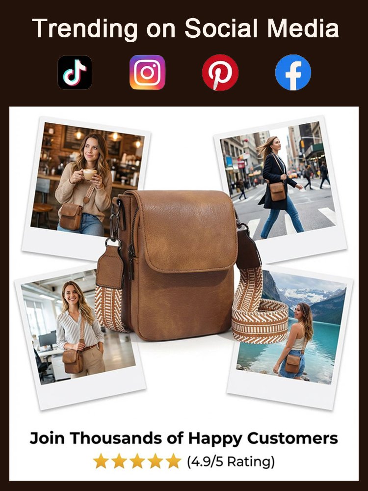 Retro versatile wide-strap crossbody small square bag