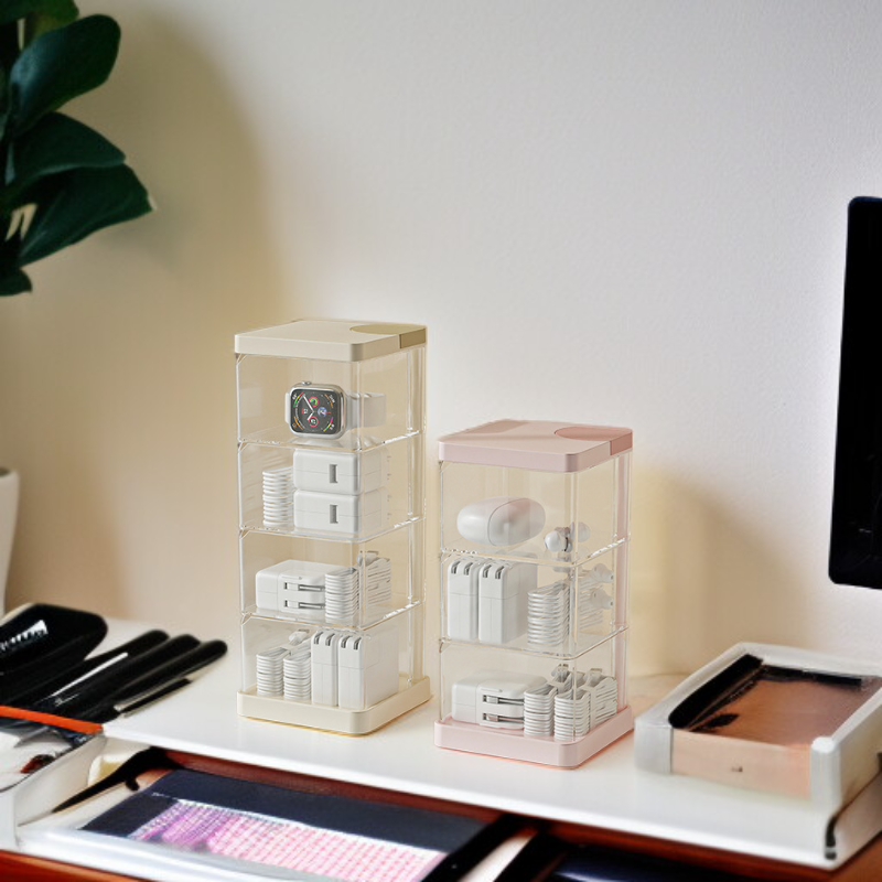 卓上マルチ回転収納シェルフ エアクッション専用防塵収納ボックス