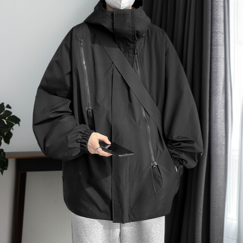 メンズウェア >> メンズトレンチコート用アメリカンスタイルの機能的なソフトシェルフリースジャケット防水防風アウトドアジャケット登山服