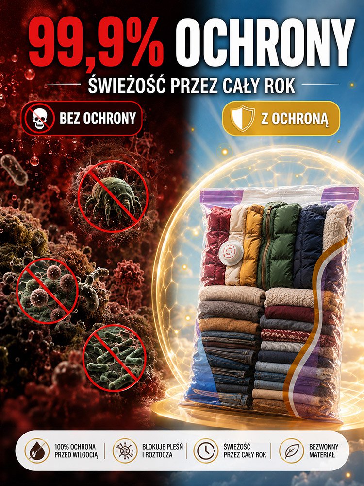 Duży worek próżniowy bez konieczności odsysania powietrza