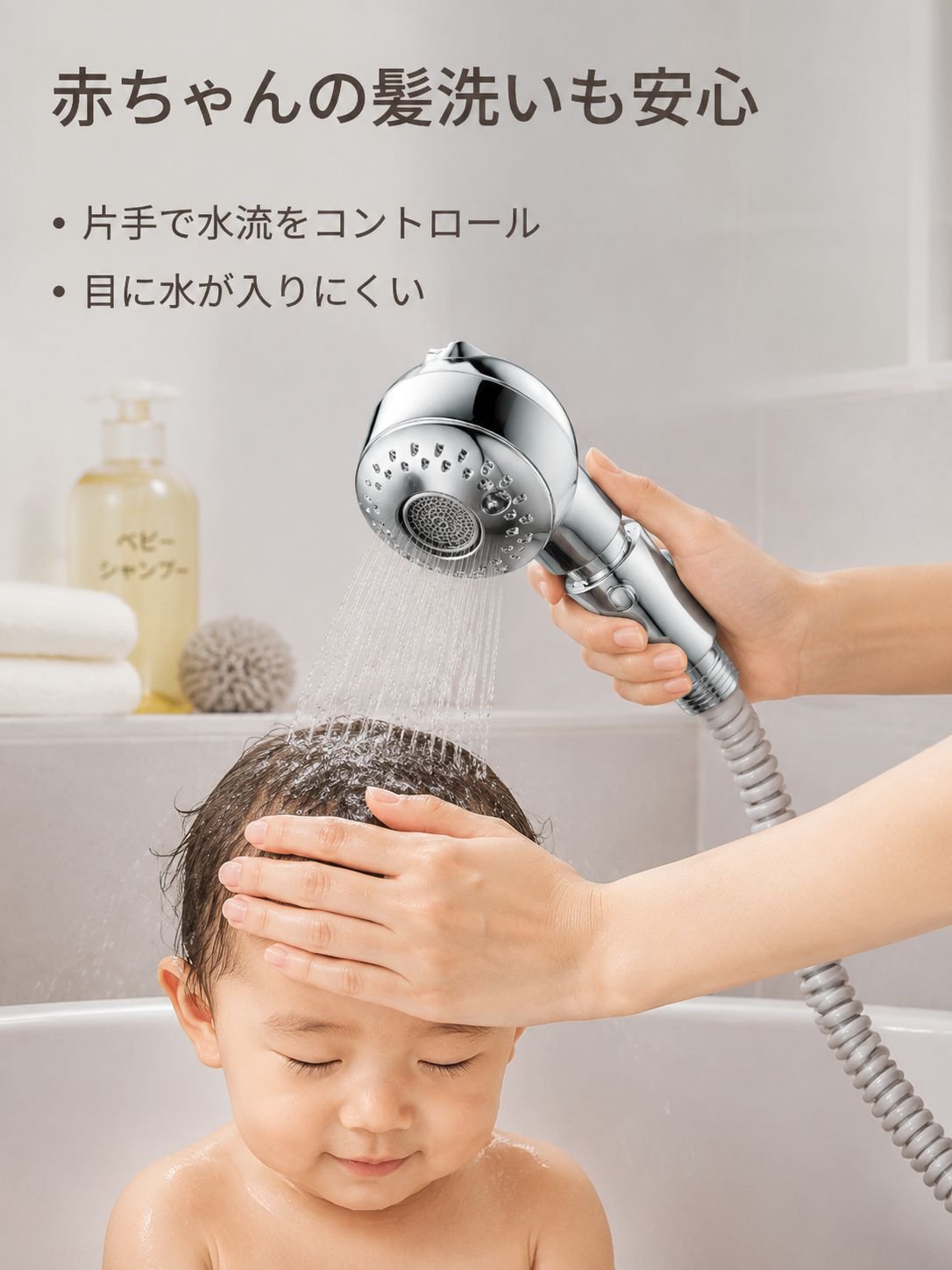 子供とペット兼用シャワーヘッド