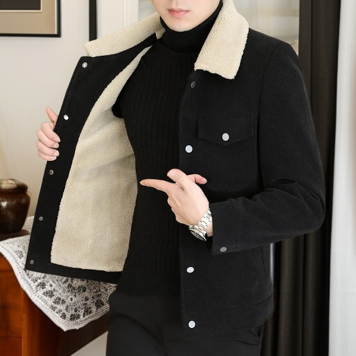 패션 긴팔 점퍼 기모 도톰 남성 코트 칼라 점퍼 패딩 청년 점퍼