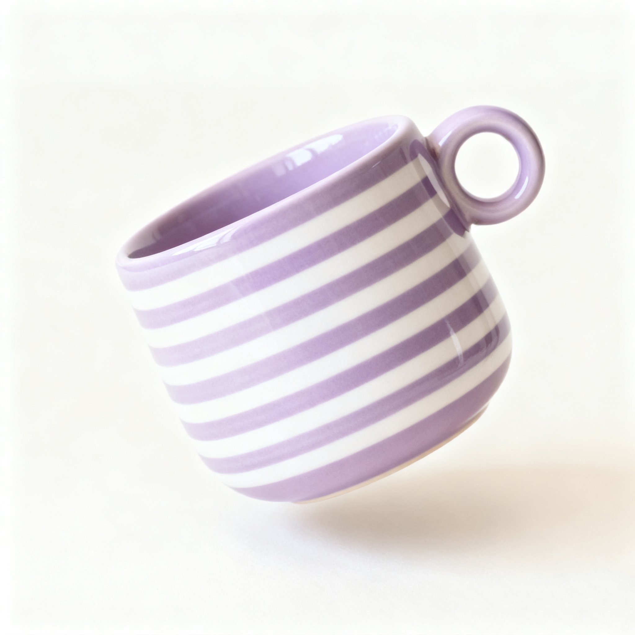  แก้วมัค ลายริ้วสีม่วง (แพ็ค 2 ใบ)