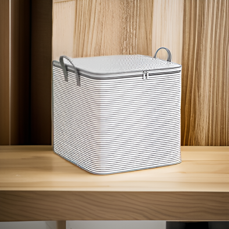 방수 방진 수납 파우치 대용량 스트라이프 정리 의류 접이식 부직포 바지 수납 파우치