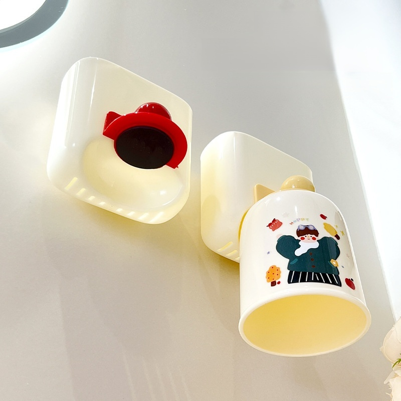 Soporte para cepillos de dientes sin taladro, montado por succión