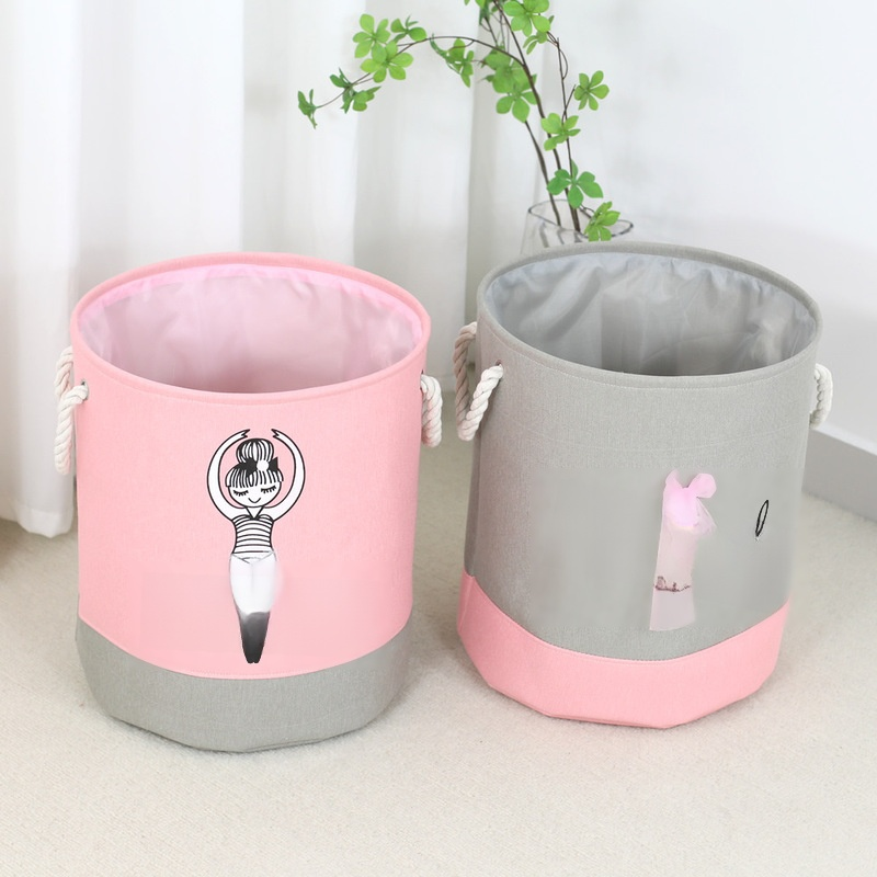 소녀풍 패브릭 수납바구니 의류 장난감 정리함