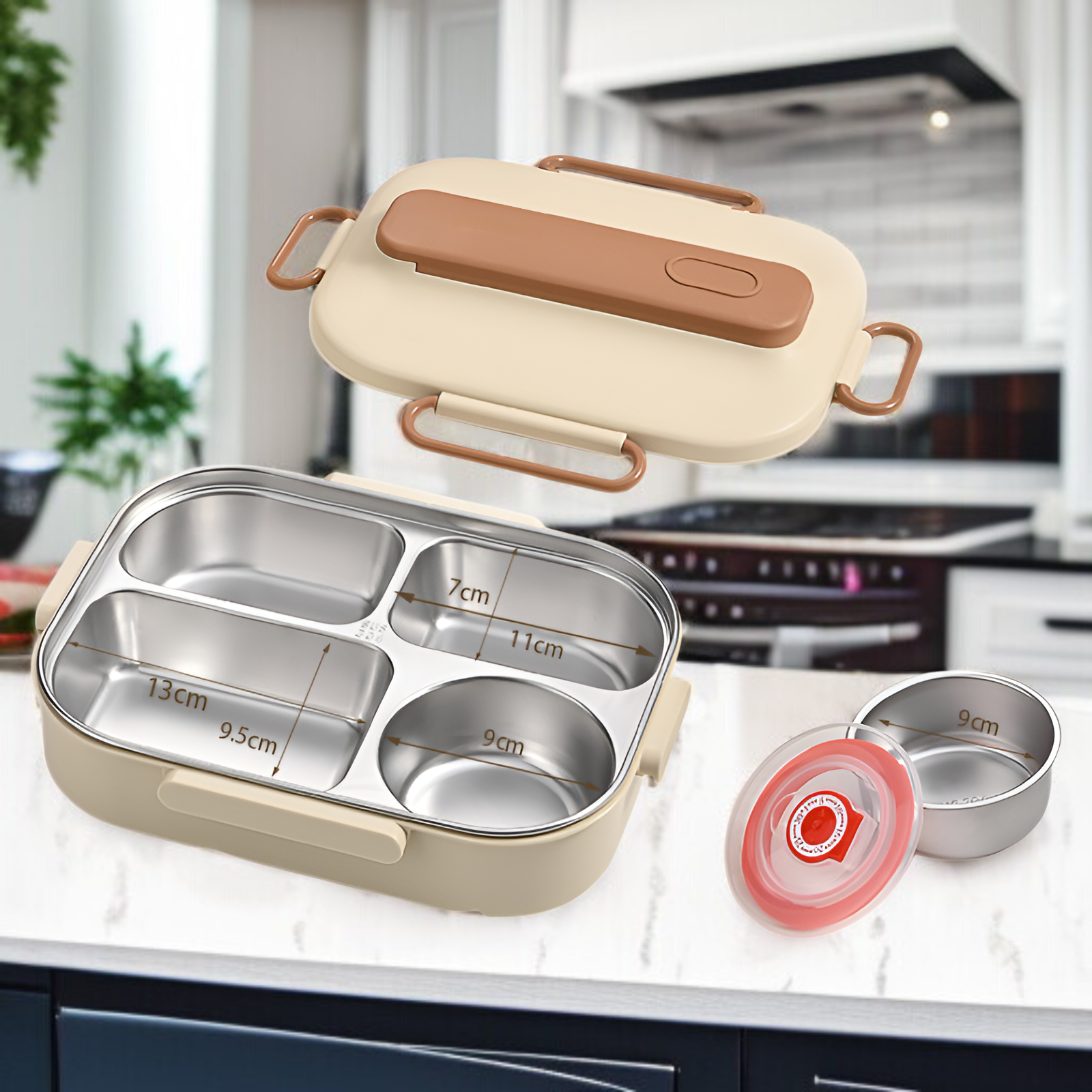 Isolierte Edelstahl-Lunchbox für Schüler, passt ins Schließfach