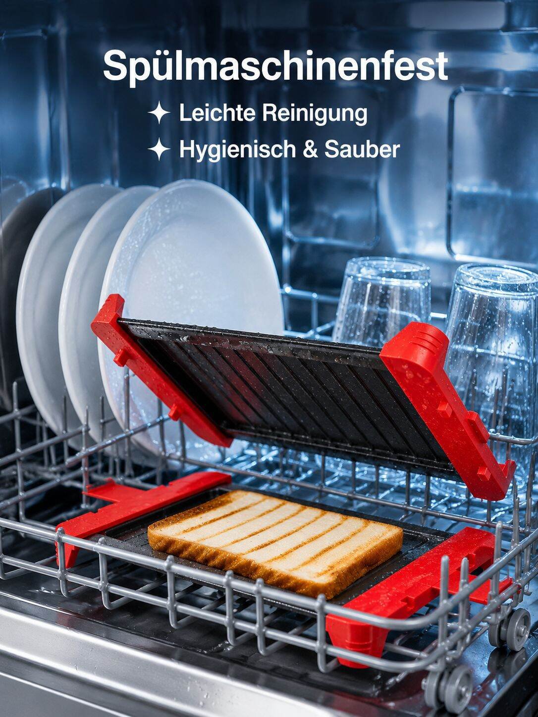Multifunktionale Mikrowellen-Backform für Waffeln, Sandwiches, Fleisch und Brot