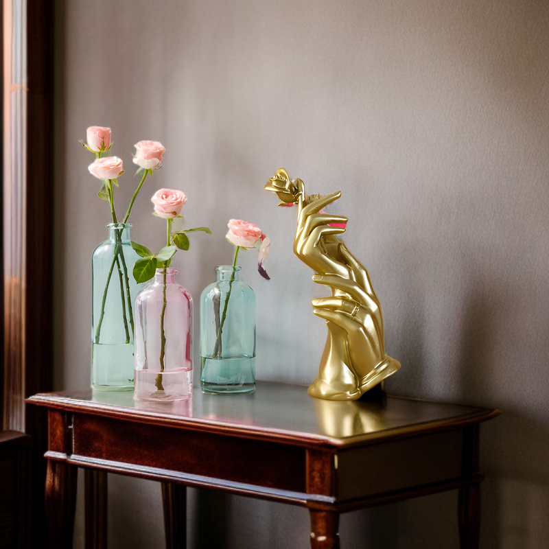 Harz-Rosenfigur, dekorative Tischdekoration für Büro und Wohnzimmer