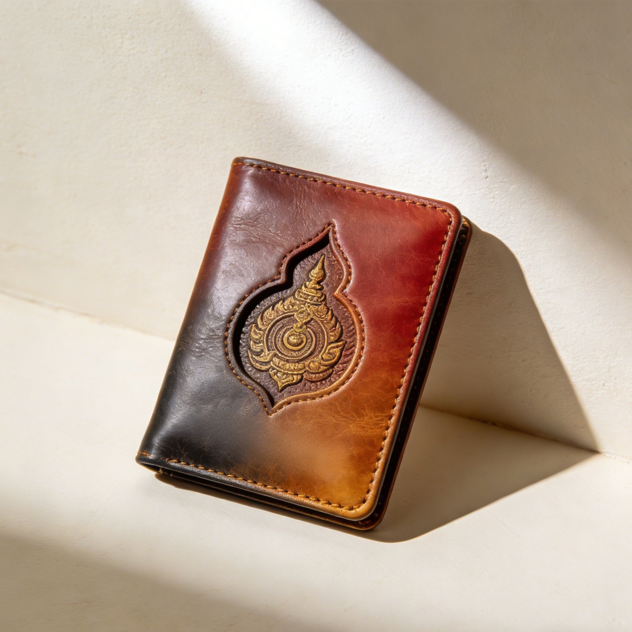 Porta pasaportes de cuero vintage