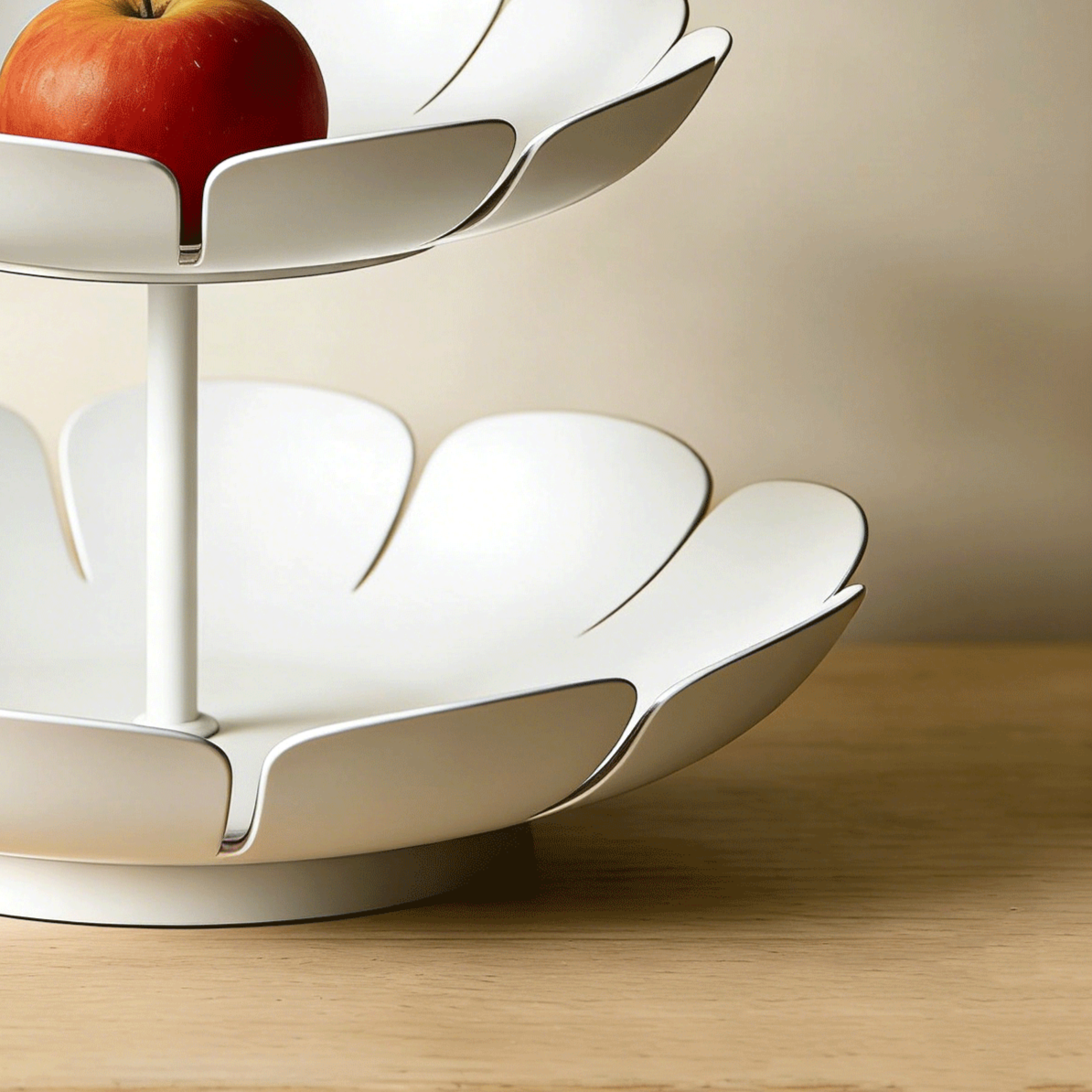 Bandeja de frutas estilo simple en uso con frutas frescas