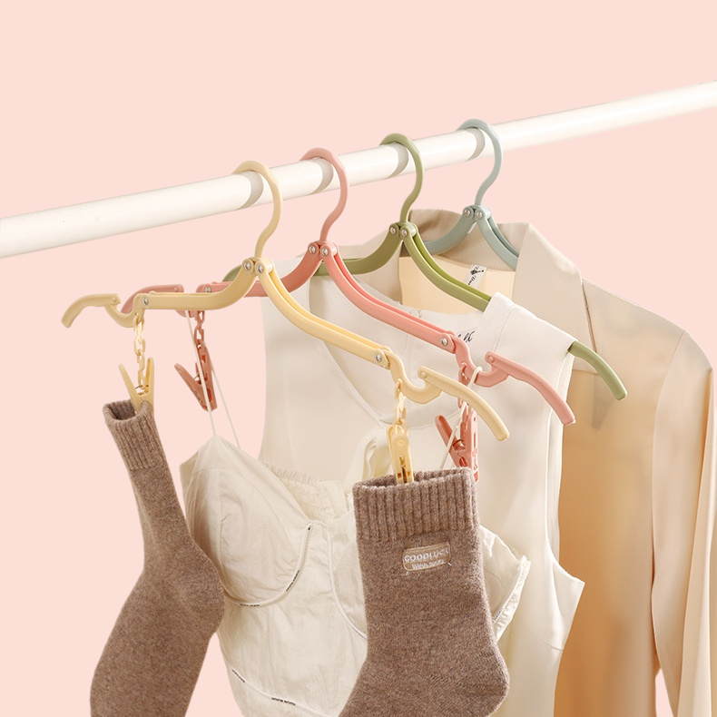 다용도 휴대용 접이식 옷걸이 여행 옷걸이 집게 다용도 건조 옷걸이 양말 수납 옷걸이