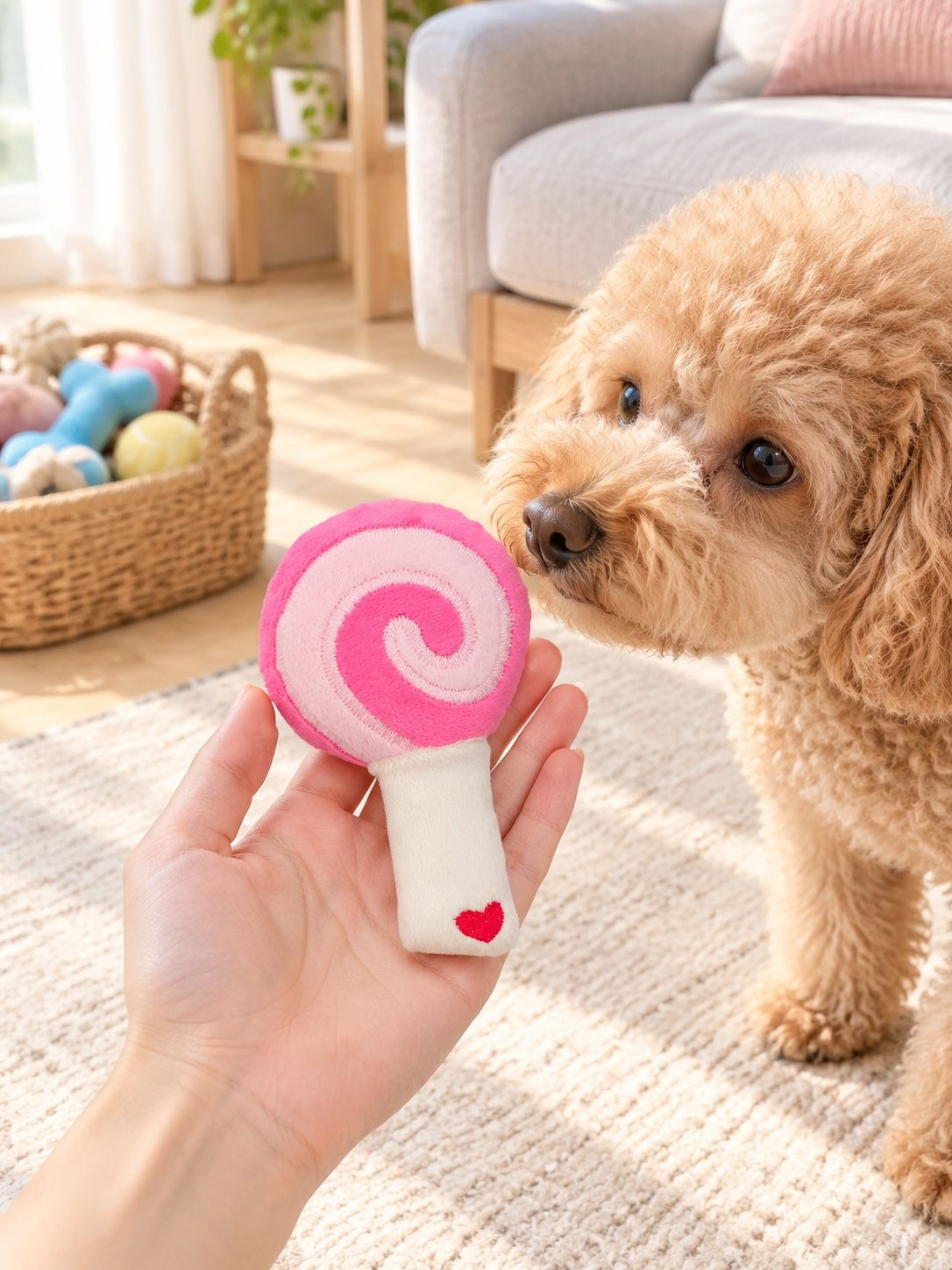 犬用ロリポップ型ぬいぐるみ音鳴りおもちゃ