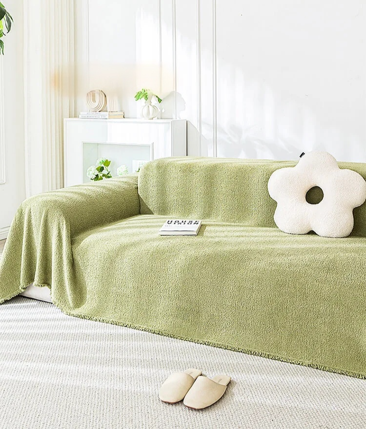 퓨어 컬러 소파 담요 실내 인테리어