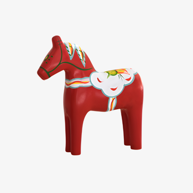 ヨーロッパスタイルの軽い高級赤い馬の置物、結婚祝い、北欧の手描きのダラ馬、縁起の良い創造的な家の装飾、ペア