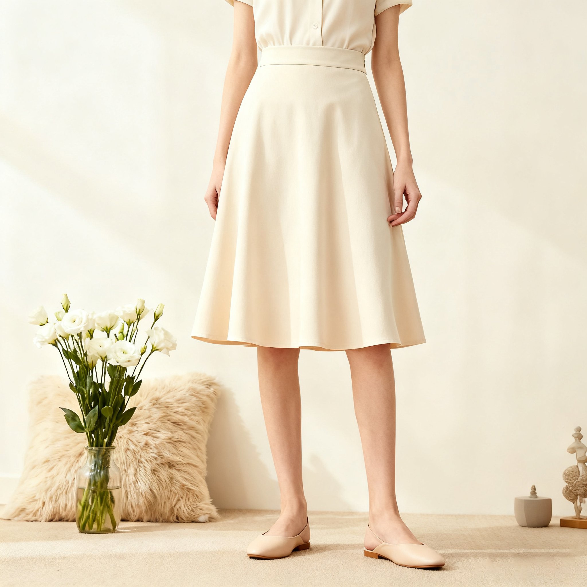 오프화이트 로고가 있는 여성 스커트