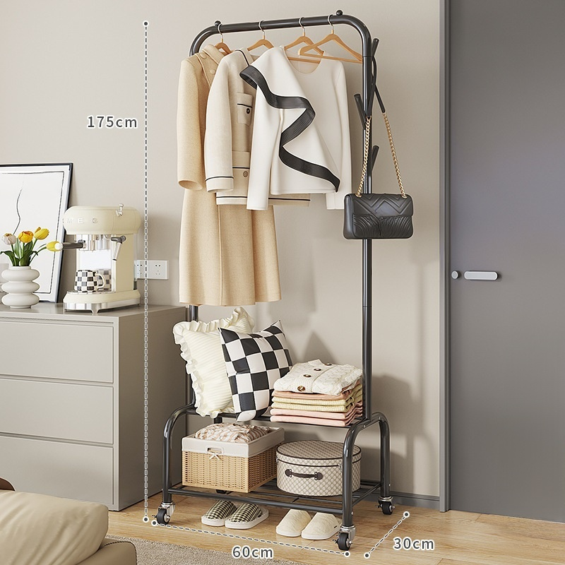 宿舍臥室可移動收納晾衣架 隔夜衣物衣帽架
