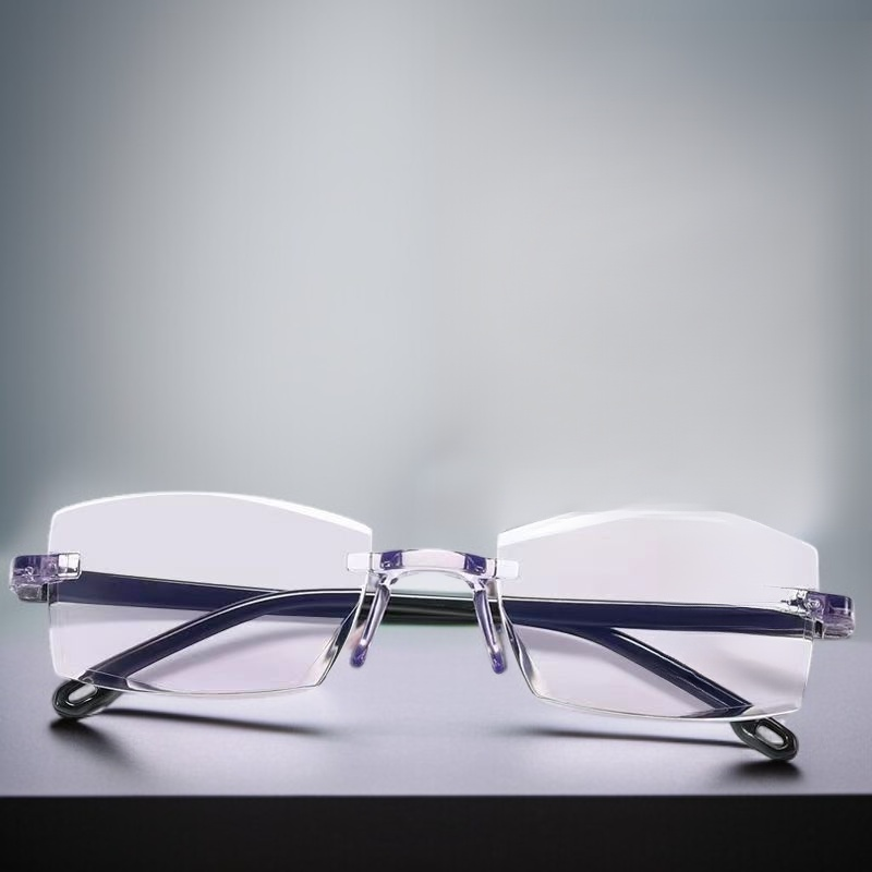 Auto-Zoom Rimless Presbyopia Glasses with Anti-Blue Light Technology