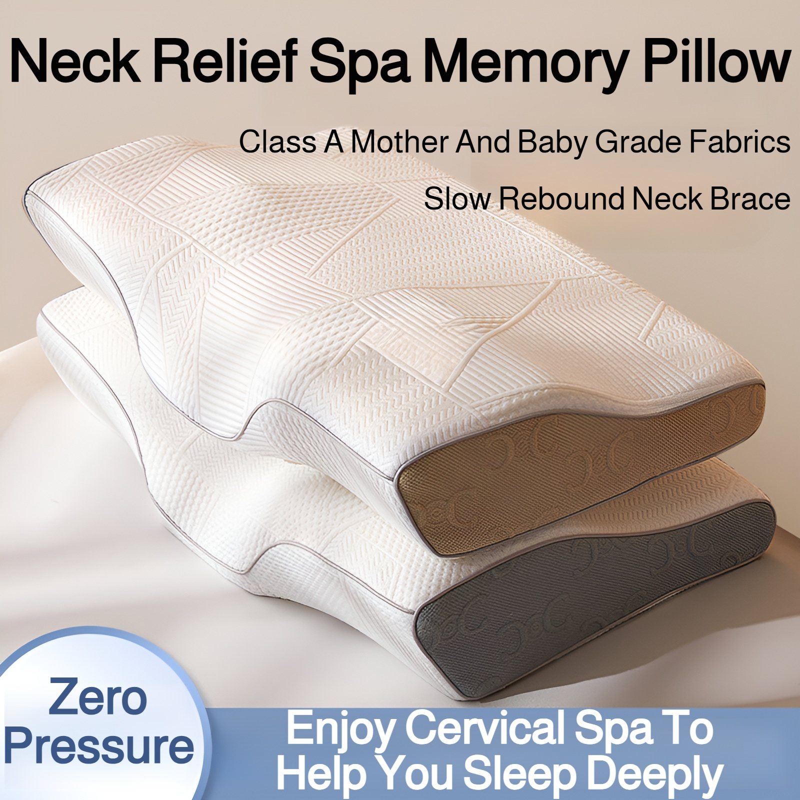 Almohada de memoria de presión cero para dormir profundamente, almohada para el cuello, almohada par