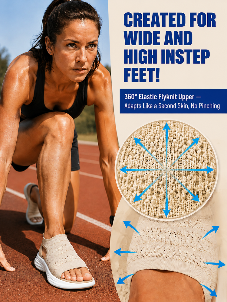 Arch Support Fly Knit Slip-On Walking Sandals | Same All-Day Comfort As Premium Walking Shoe Brands