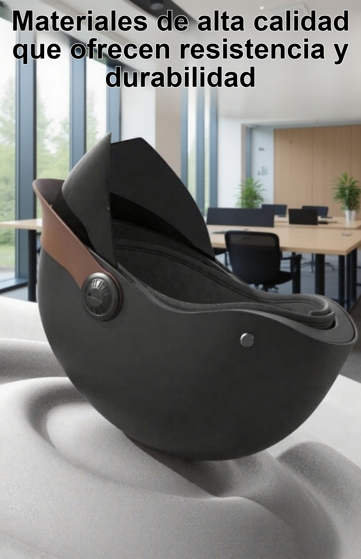 Detalle de la ventilación en el casco transpirable y ligero