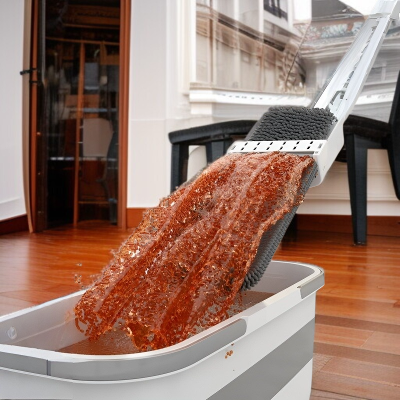 가정용 플랫 밀대 건습 겸용 원터치 셰닐 리필 손세탁 우드 플로어 밀대