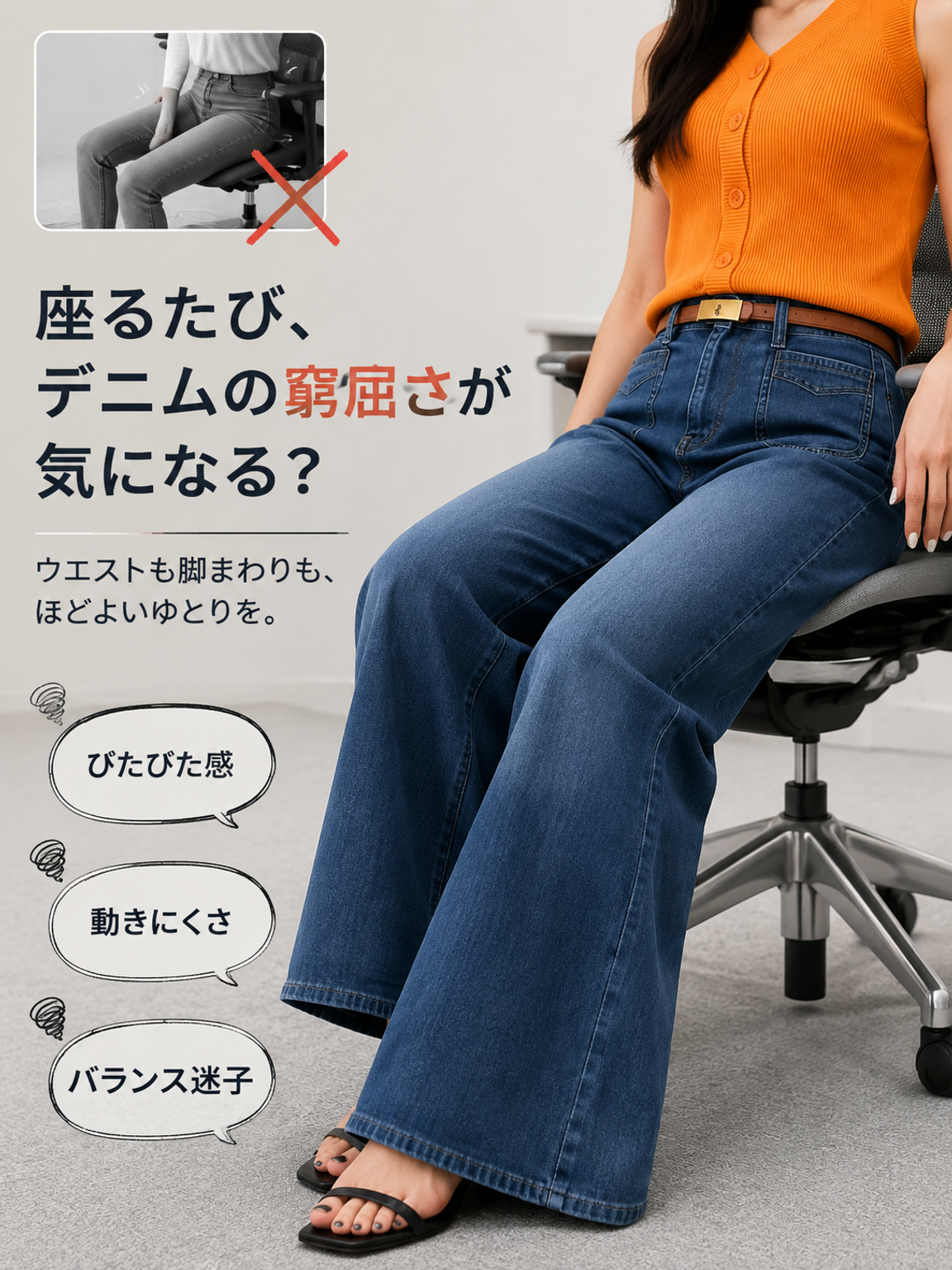 【2026秋新作】Monolly 脚長ハイウエストデニムパンツ | 穿くだけで+10cmのスタイルアップを叶える