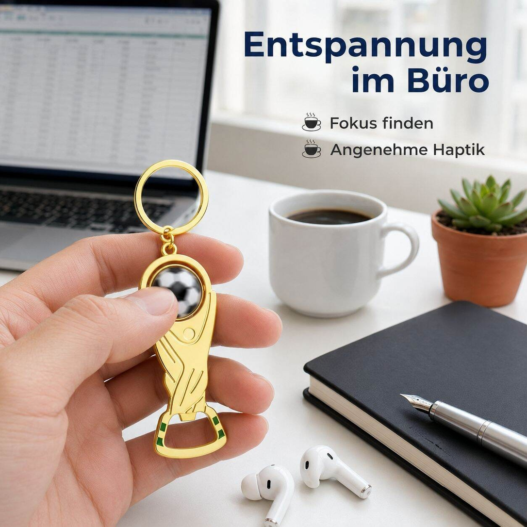 Fußballpokal Drehbarer Schlüsselanhänger Flaschenöffner, Weltmeisterschaft Fan-Geschenk