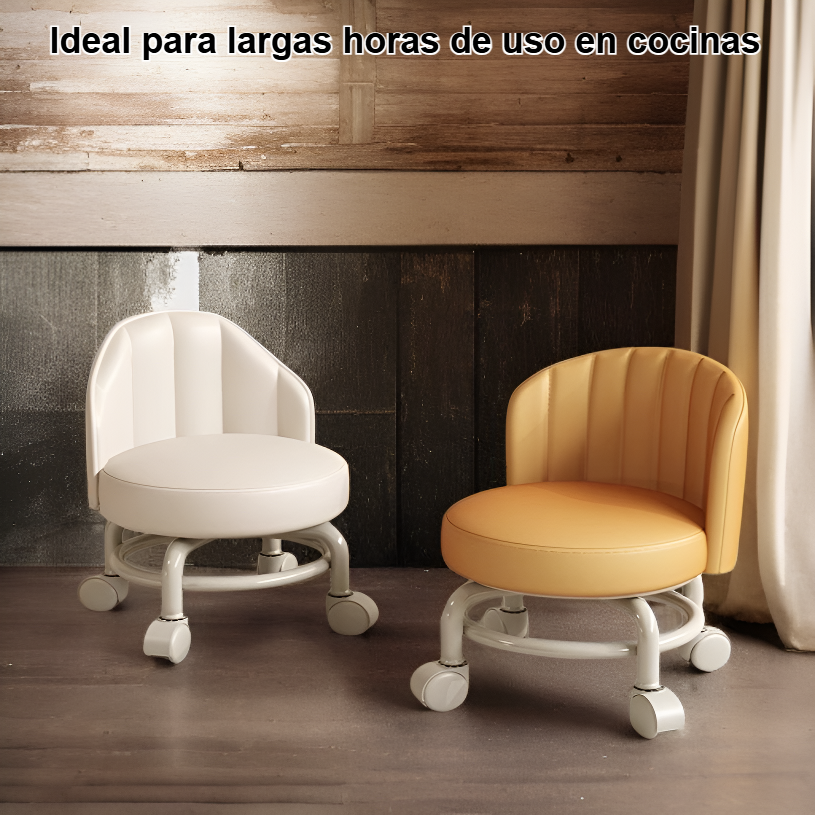 Taburete doméstico con ruedas