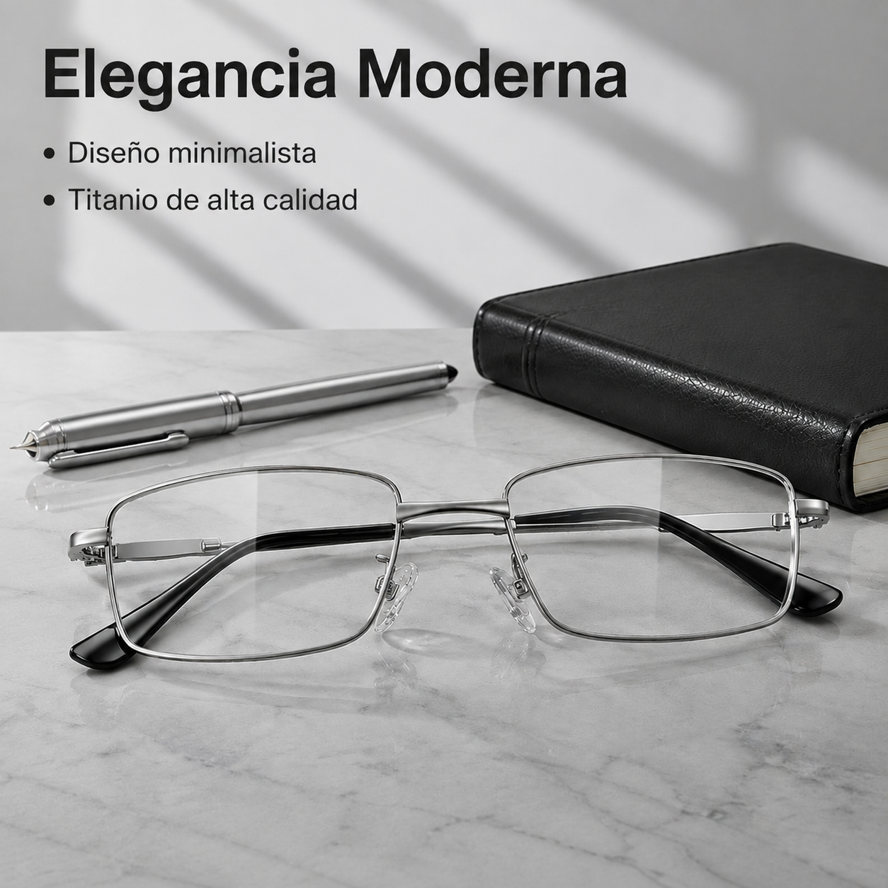 Gafas de lectura de aleación de titanio con filtro de luz azul
