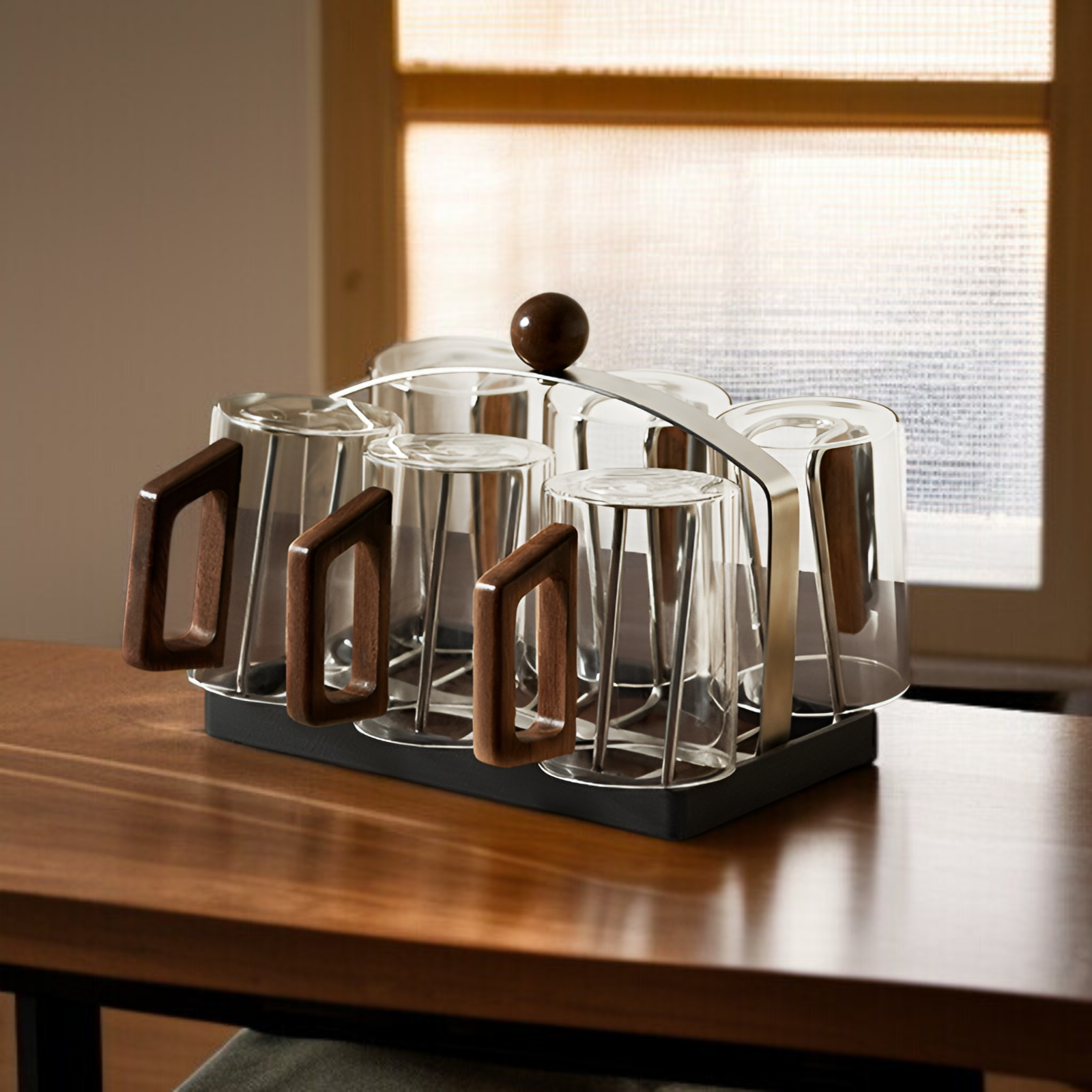 ステンレス製カップラック、カップ排水ラック、ダイニングテーブルカウンタートップ、ウォーターカップ、コーヒーカップ収納ラック、サイドボード収納ラック