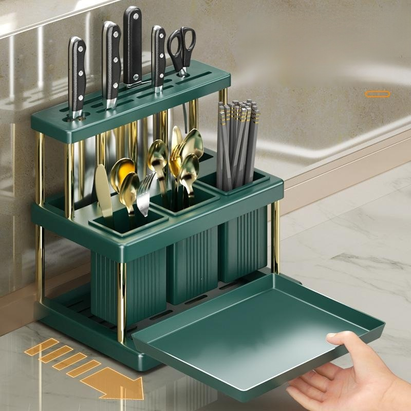 廚房餐具刀具不鏽鋼置物架