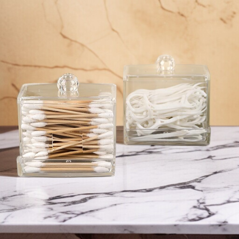 綿棒歯糸透明カバー付き収納ケース