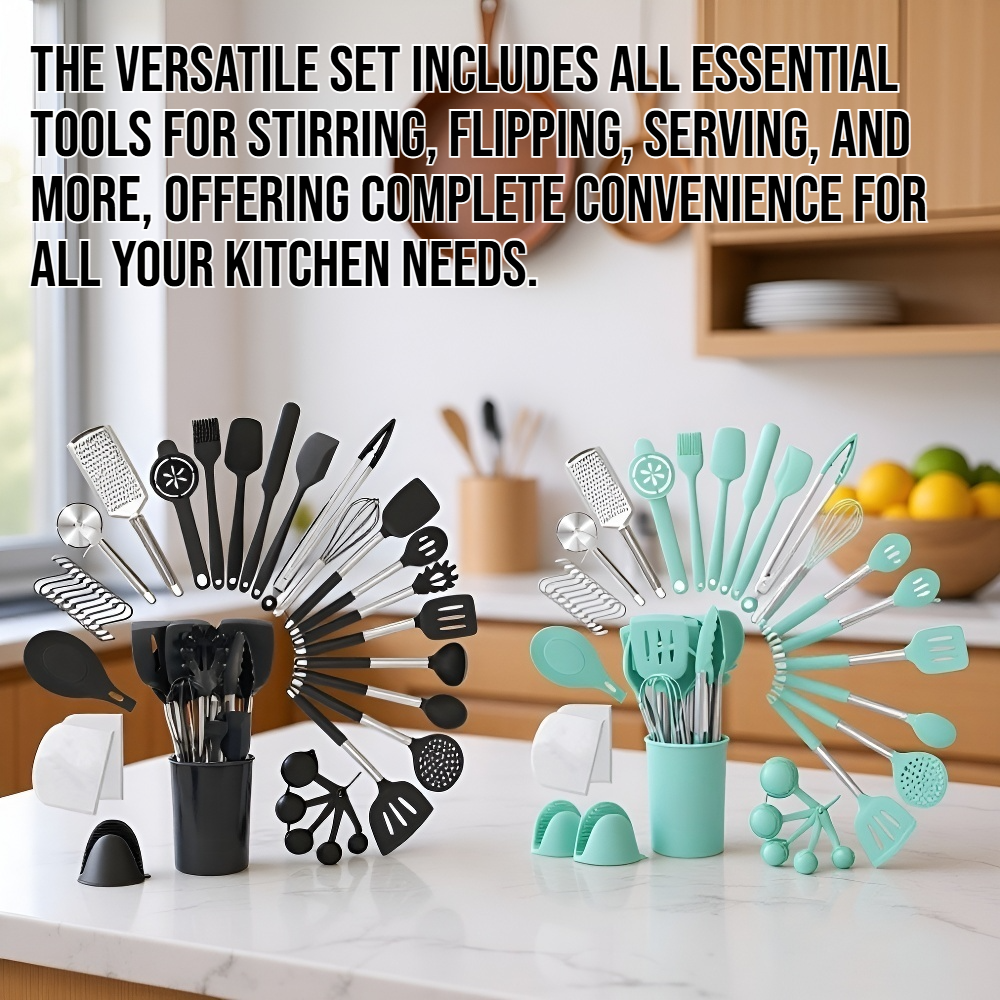 Silicone kitchenware cooking set full collection