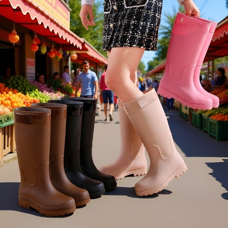 Women's fashionable outdoor long rain boots