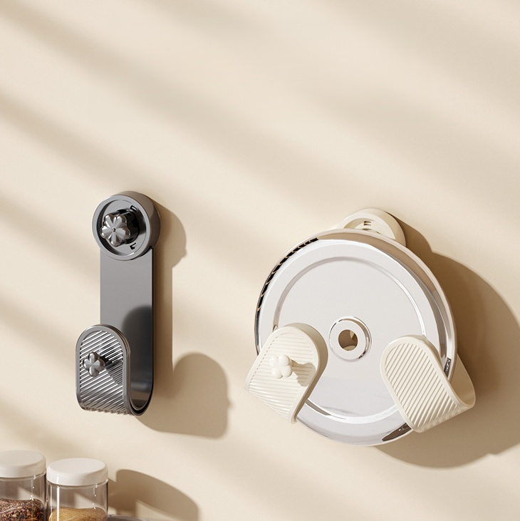 穴あけ不要 吸盤式壁掛け鍋ふたラック