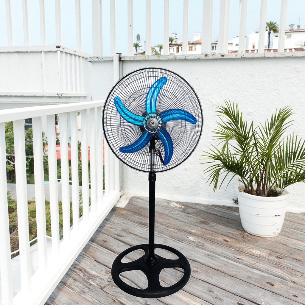 Ventilador de pie oscilante con aspas de metal para hogar, oficina y dormitorio