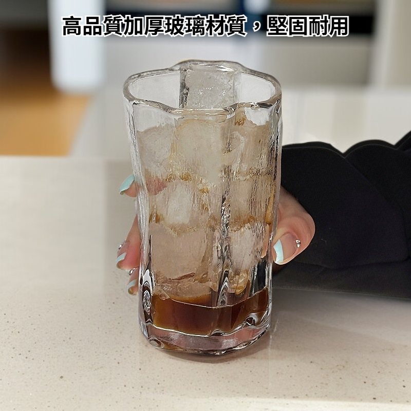 復古直紋玻璃水杯