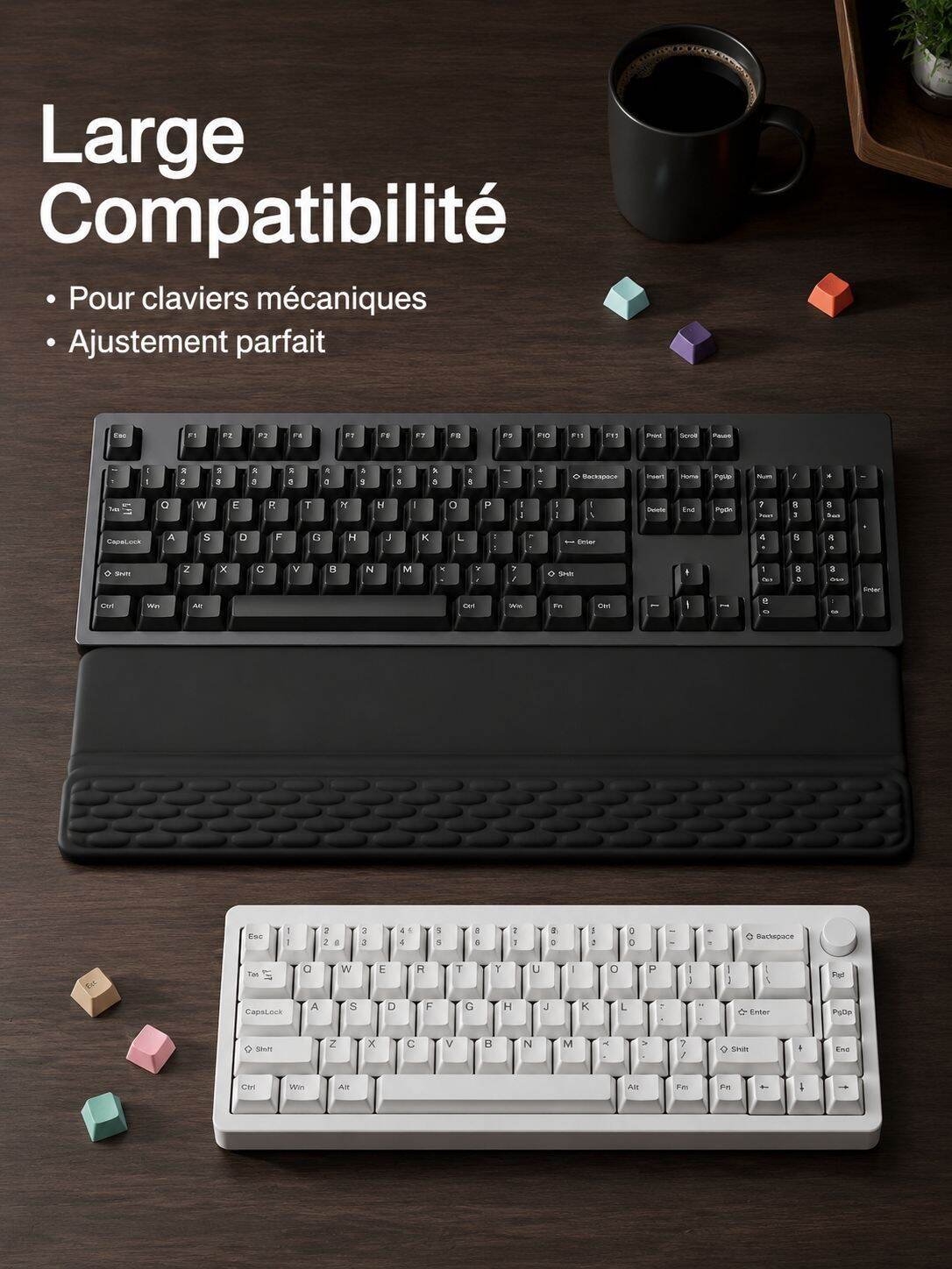 Repose-poignet en mousse à mémoire de forme pour clavier mécanique