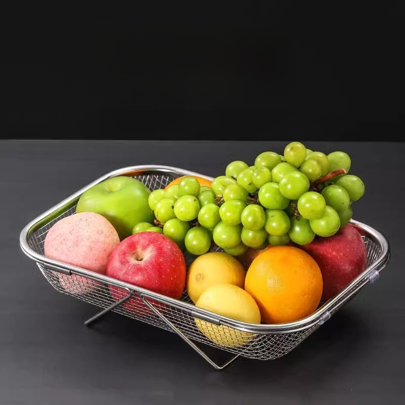 キッチン用ステンレス伸縮水切りバスケット