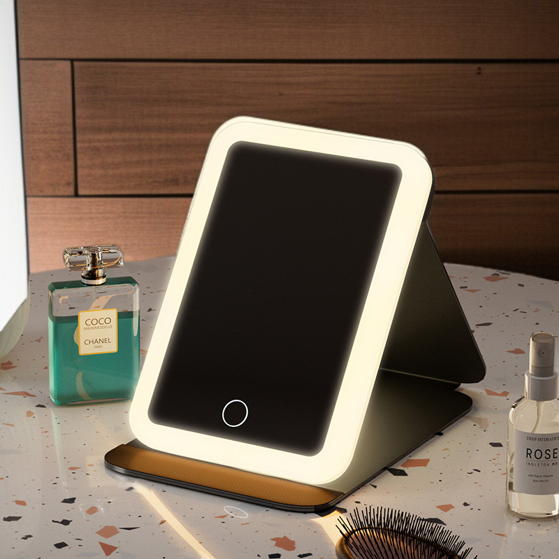 휴대용 화장거울 접이식 탁상용 사각거울 보광밴드 휴대용 화장거울 가죽 탁상용 화장거울