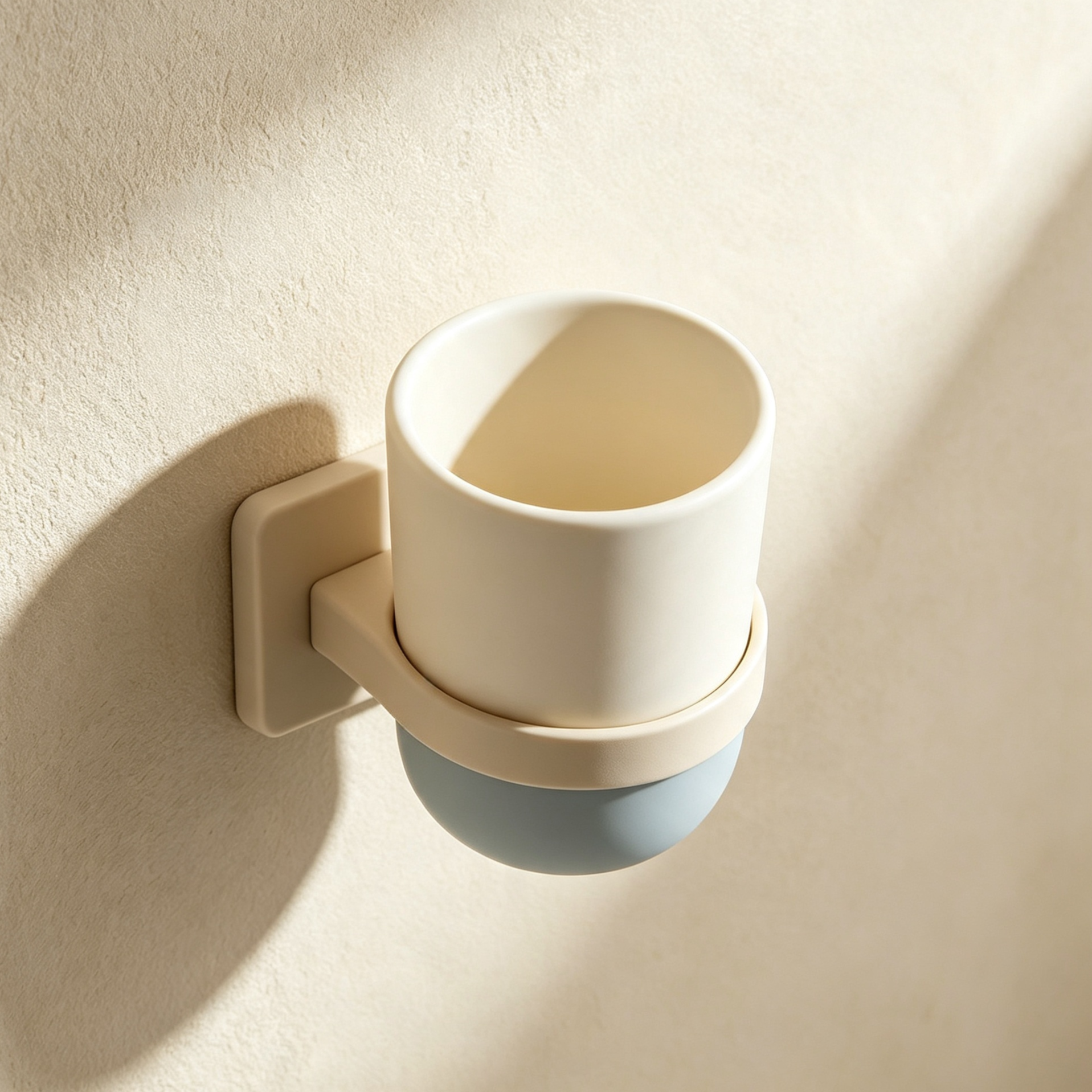 Easy to install wall-mounted bathroom cups with adhesive backing
