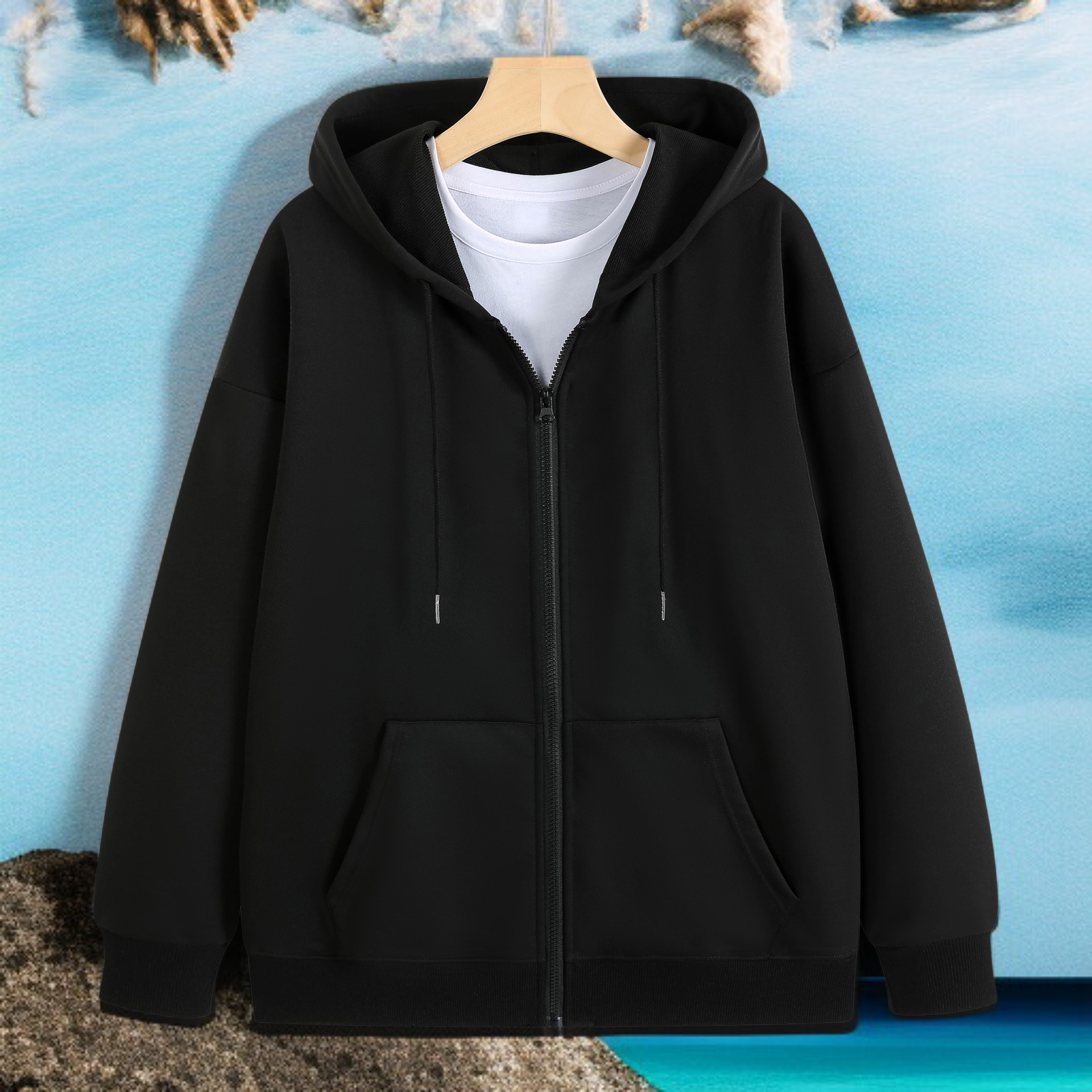 Sweatshirtjacke mit Kapuze – Vorderansicht