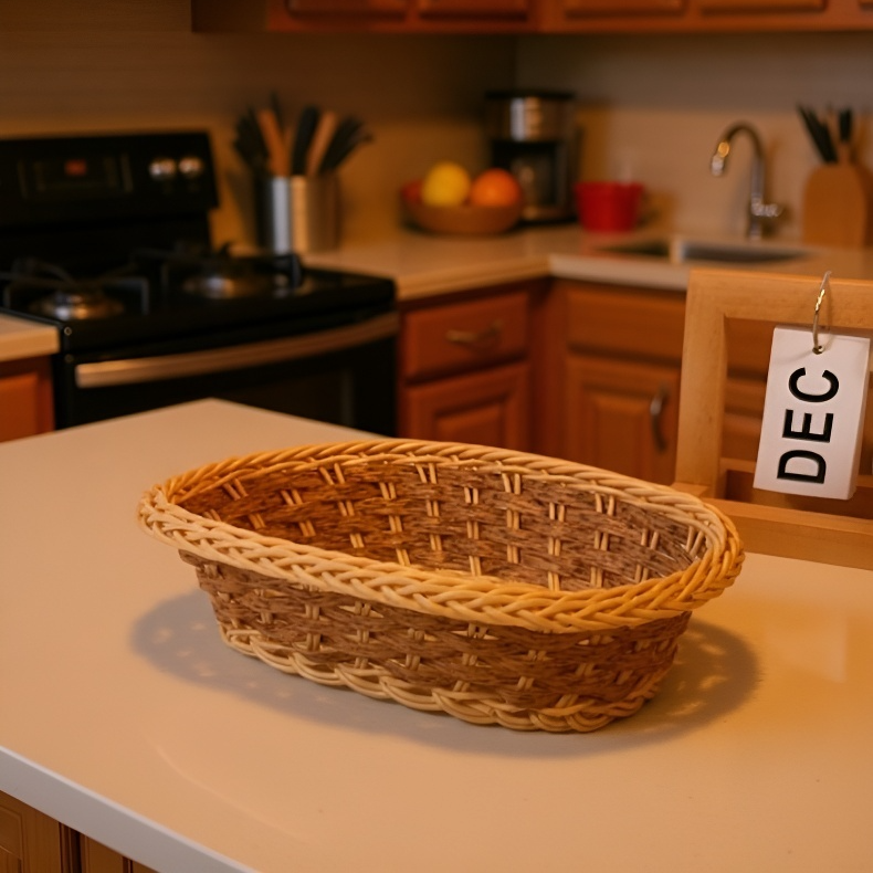 Stylish two-tone rattan basket for laundry and toys