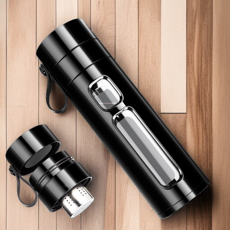 넘어짐 방지 단열 찻물 분리 유리 물컵